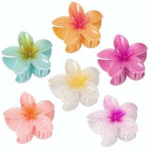 6 Pcs Flower Hair Claw Clips, Hawaiian Hibiscus Flower Hair Clip